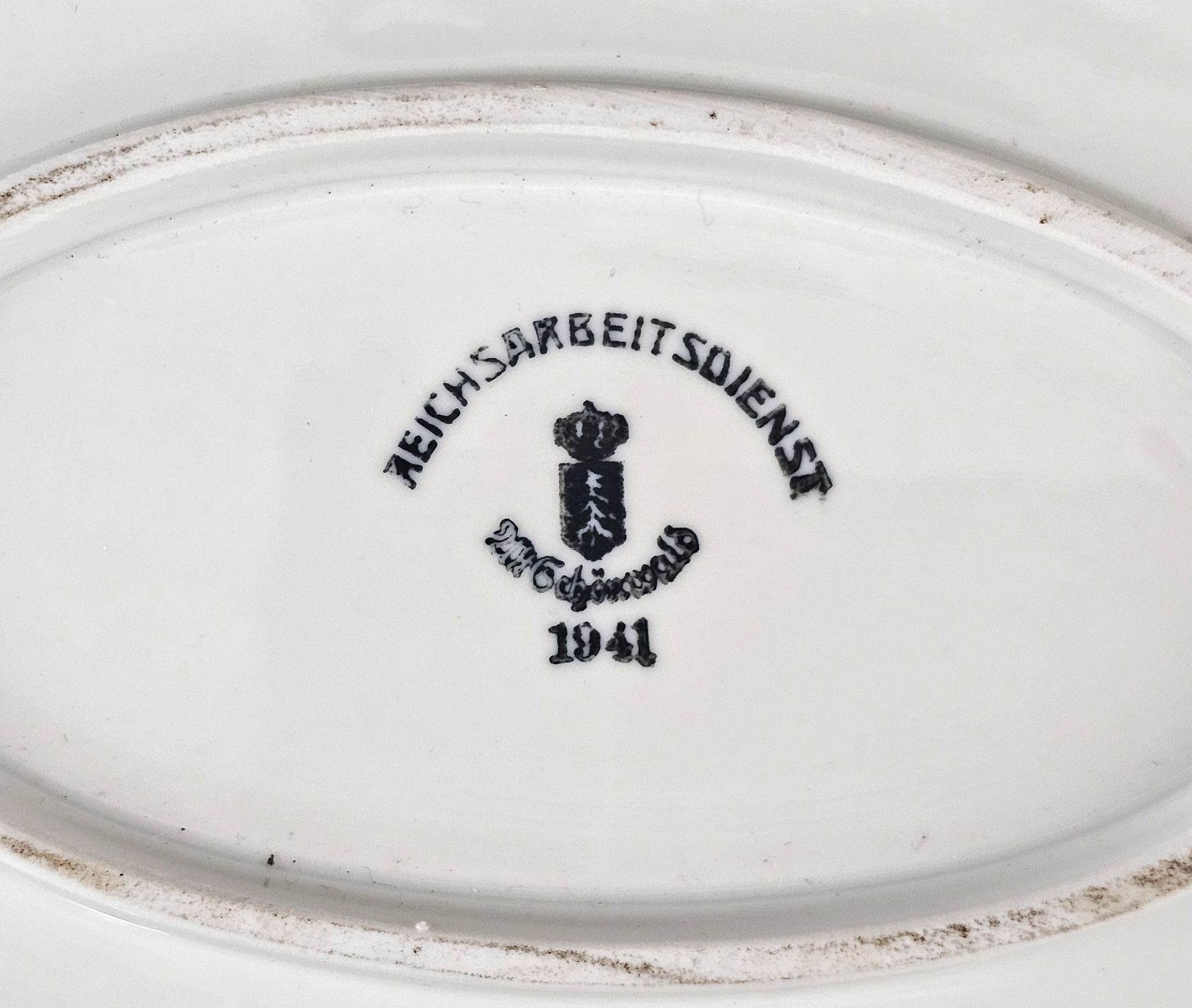 Porzellan-Vorlegeplatte Reichsarbeitsdienst RAD - Bild 3 aus 3