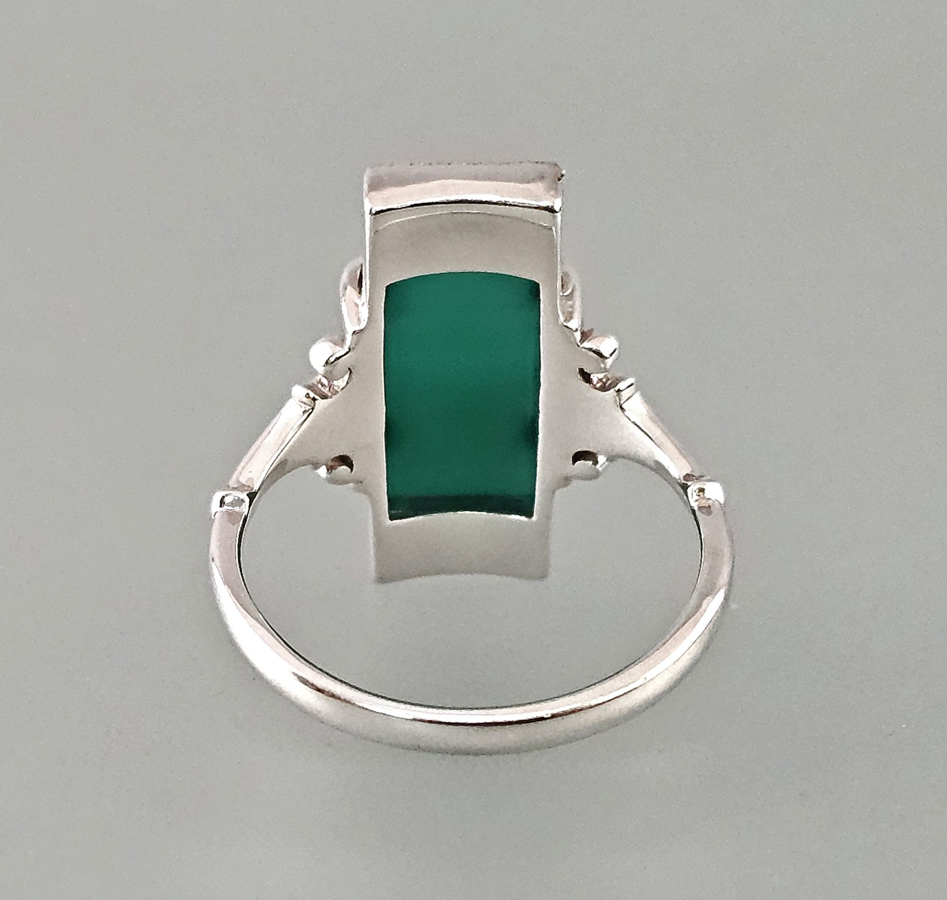 Grün-Achat-Ring Art deco - Bild 3 aus 4