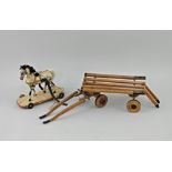 Holzspielzeug Pferdefuhrwerk