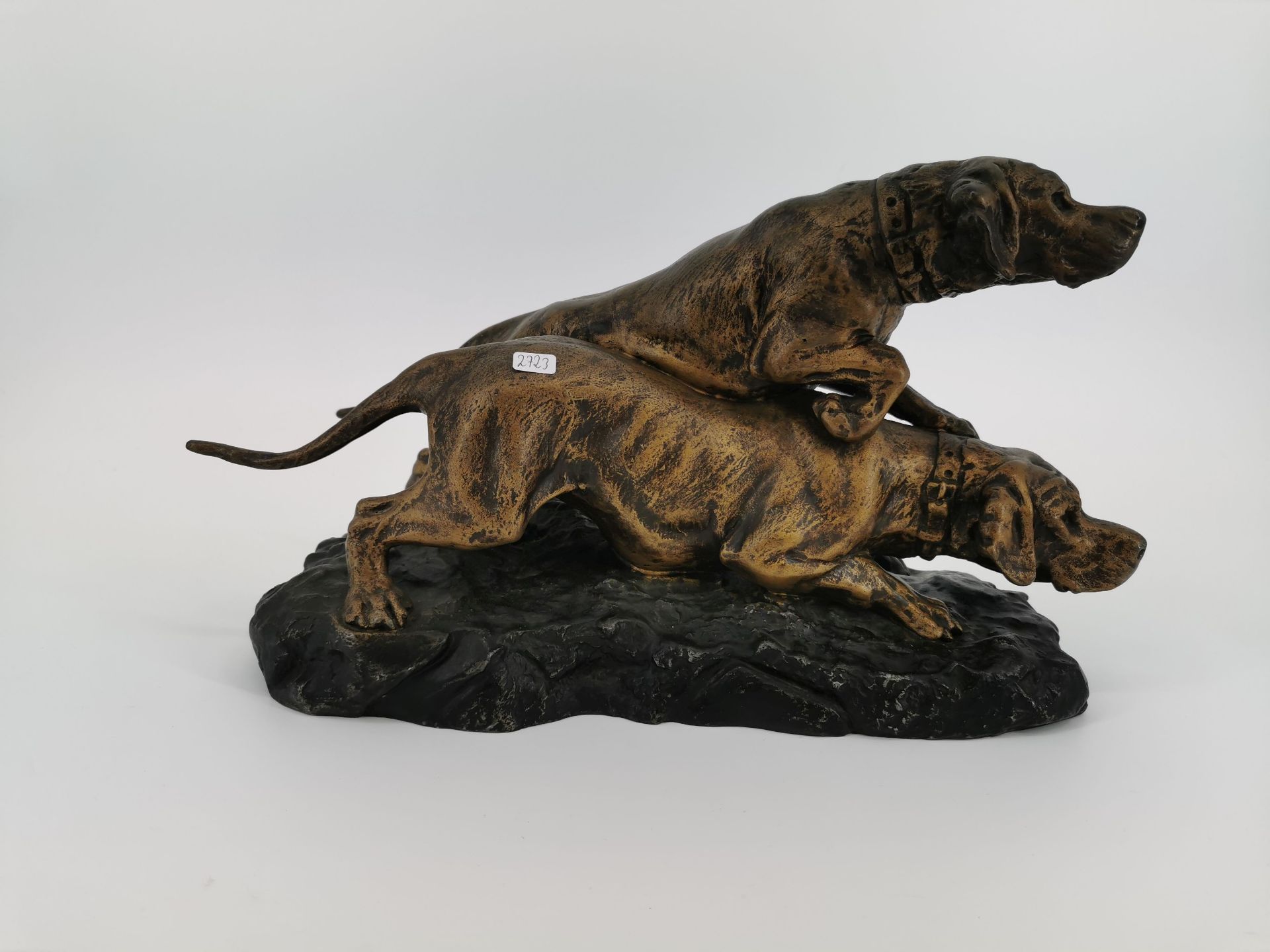 T. CARTIER - TWO HUNTING DOGS