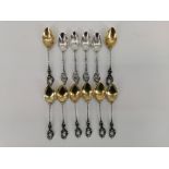 8 COFFEE SPOONS AND 4 MOCHA SPOONS