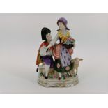 PORCELAIN FIGURINE GROUP: "SHEPHERD SCENE / GALLANT SCENE