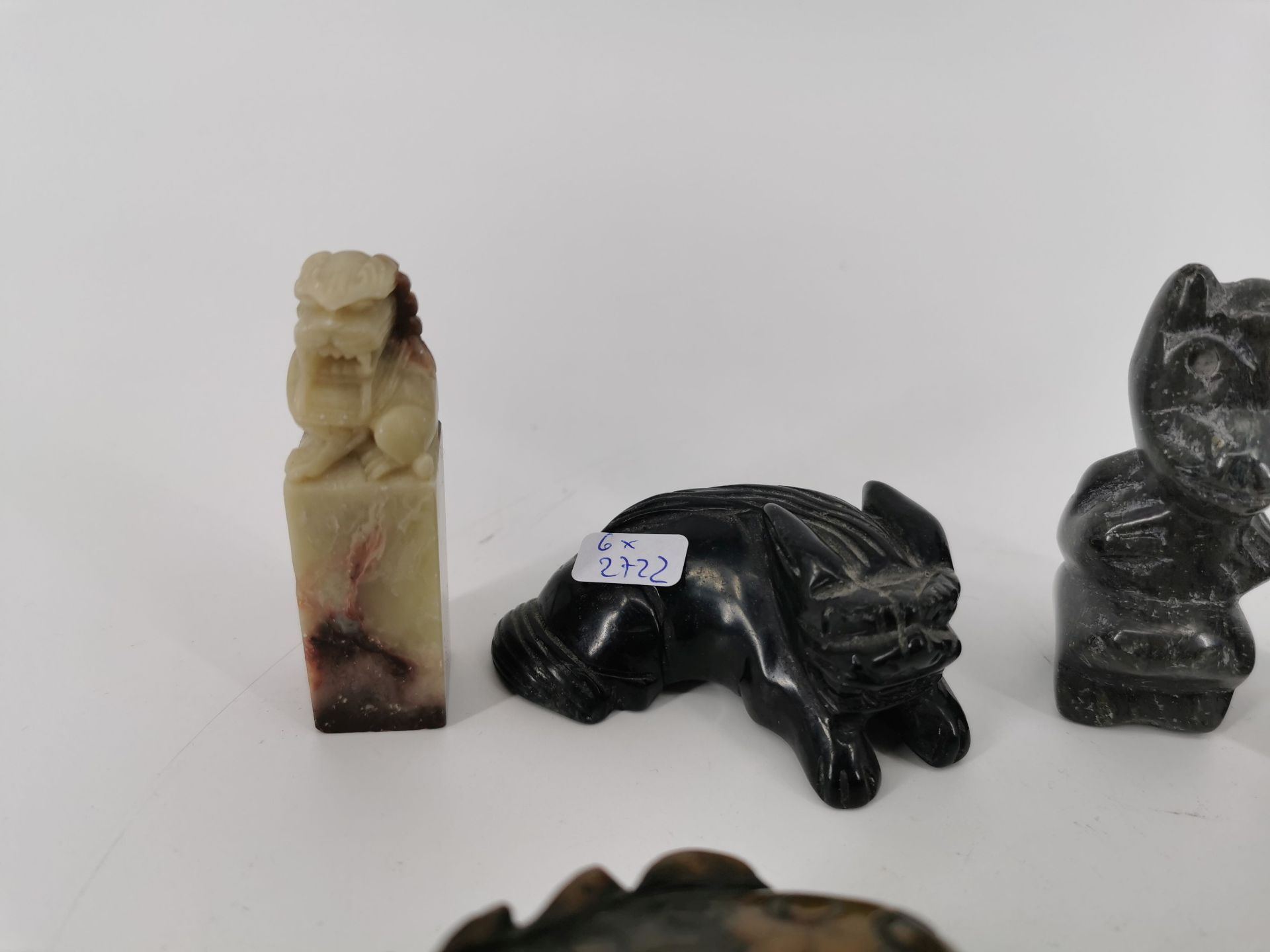 COLLECTION OF CARVED STONE FIGURES  - Image 4 of 7