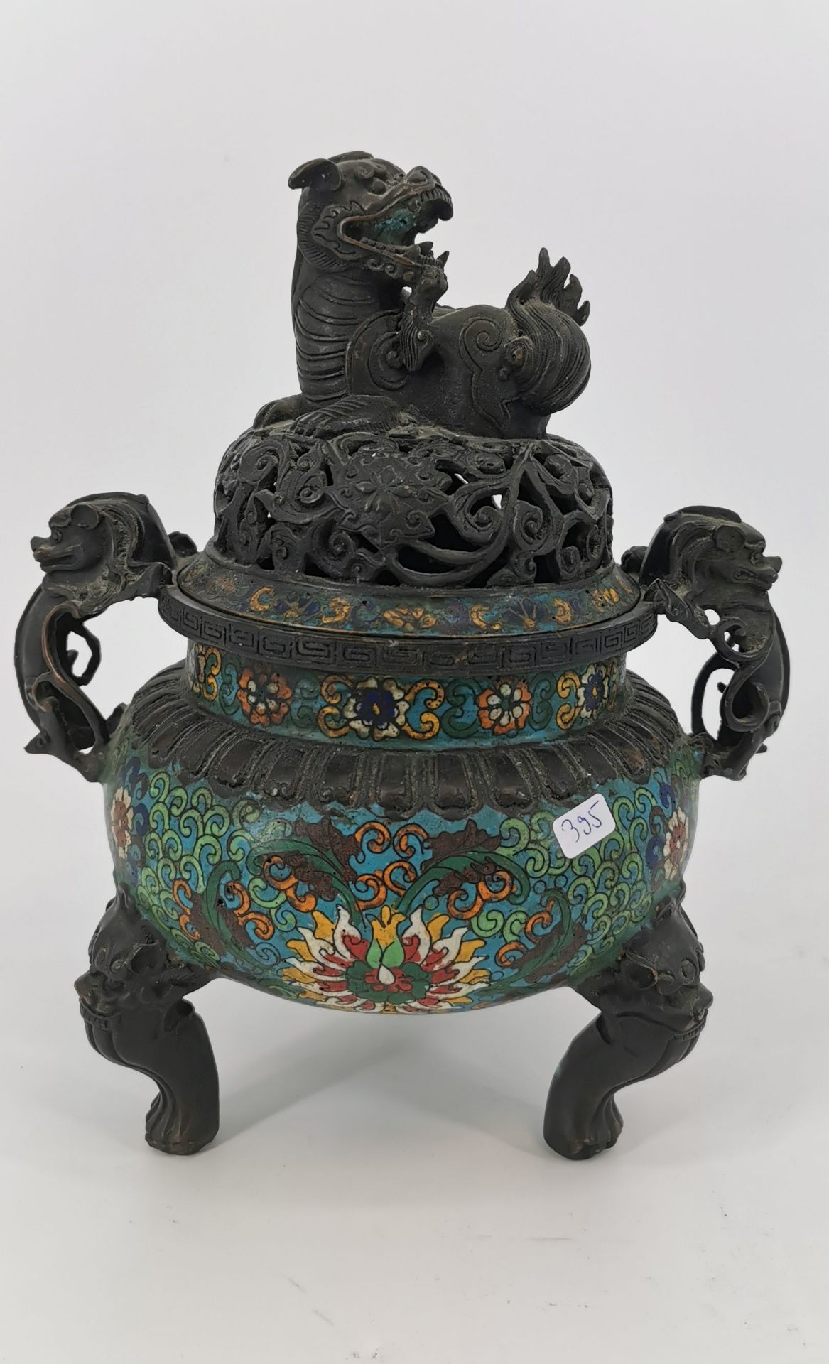 CLOISONNE-INCENSE BURNER - Image 2 of 9