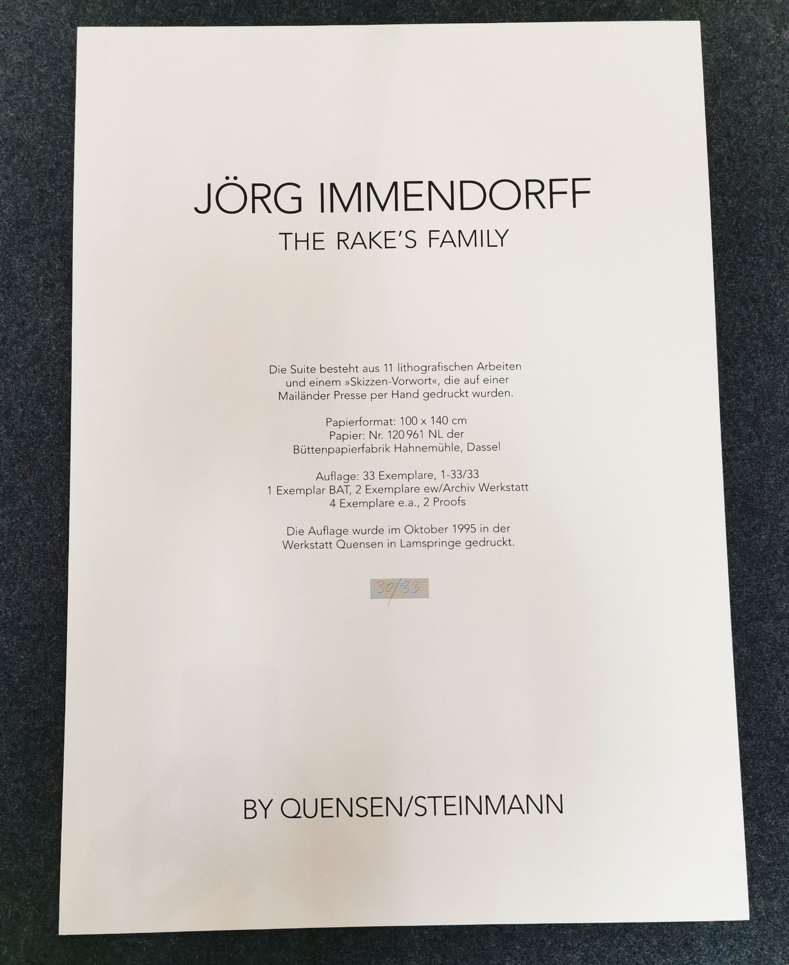 JÖRG IMMENDORFF GRAPHICS - Image 4 of 6