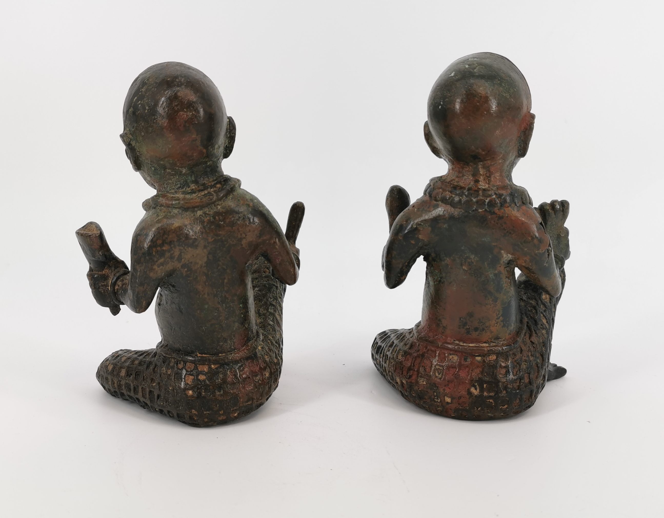 BENIN SCULPTURES "SITTING MEN" - Image 3 of 6