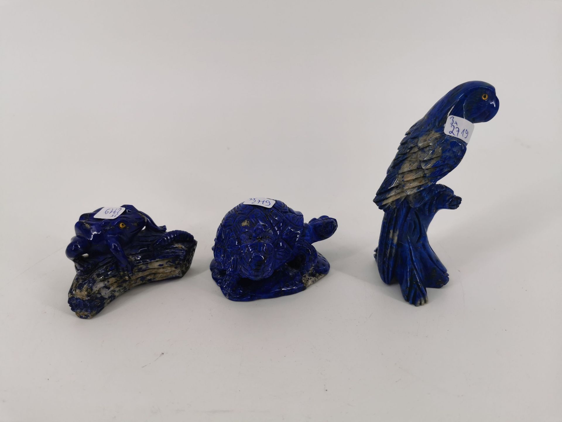 COLLECTION OF CARVED LAPIS LAZULI FIGURES - Image 5 of 5