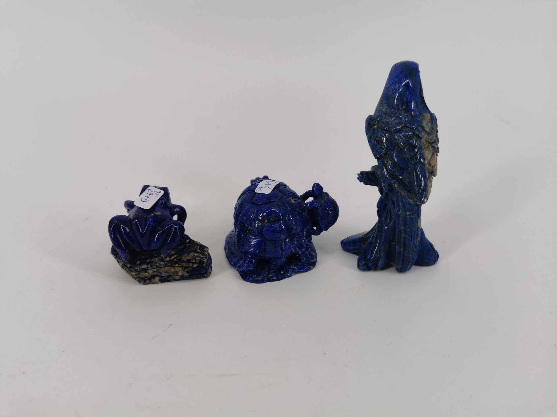 COLLECTION OF CARVED LAPIS LAZULI FIGURES - Image 4 of 5