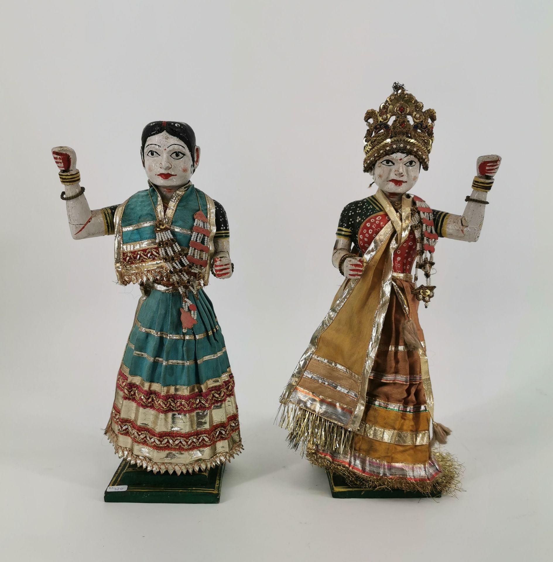 2 INDIAN WOODEN FIGURES