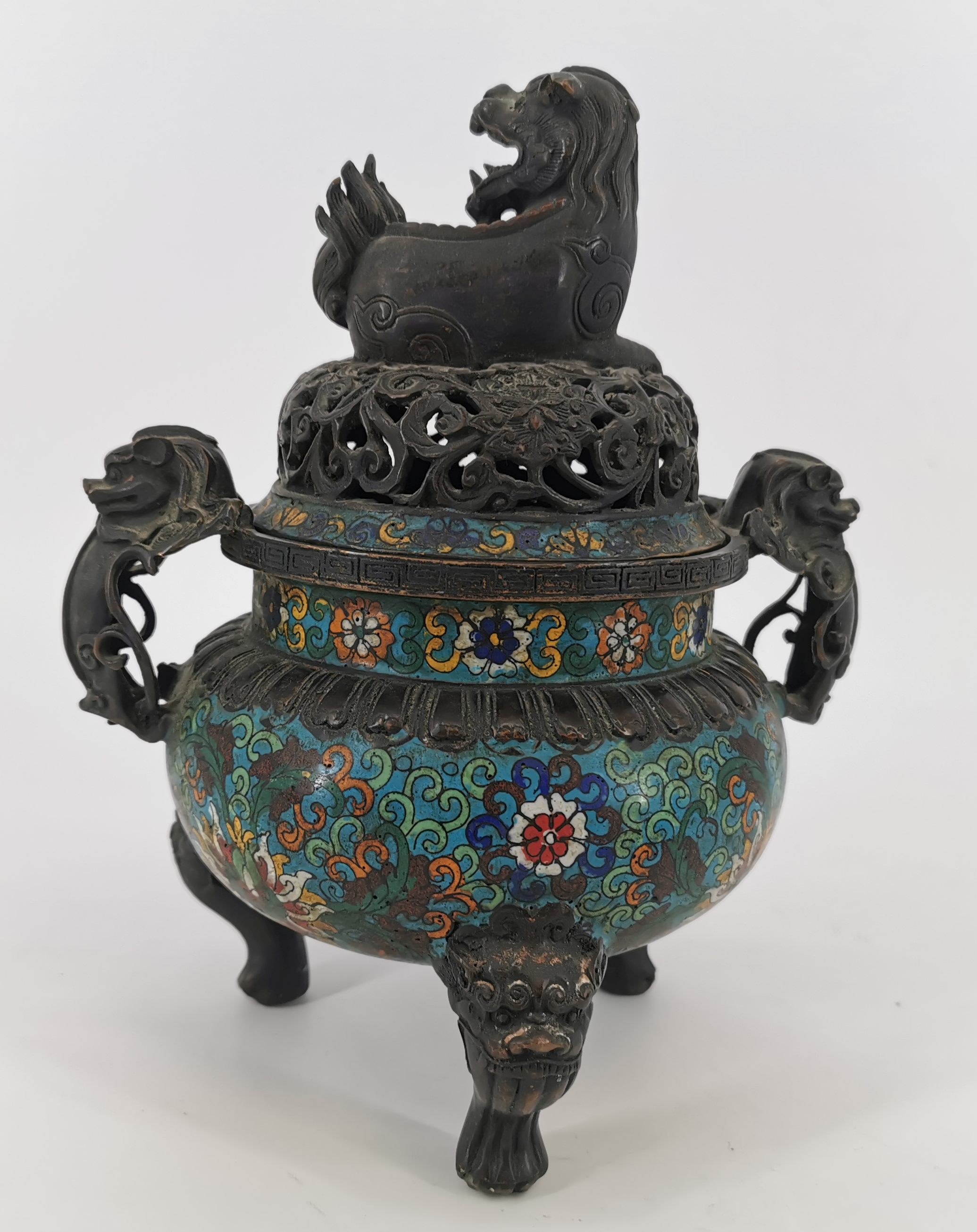 CLOISONNE-INCENSE BURNER - Image 5 of 9