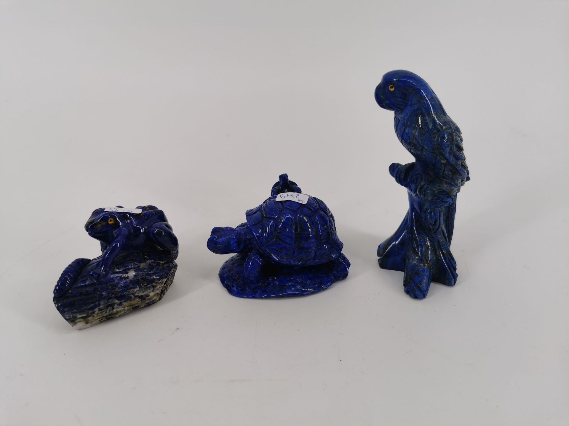 COLLECTION OF CARVED LAPIS LAZULI FIGURES - Image 3 of 5