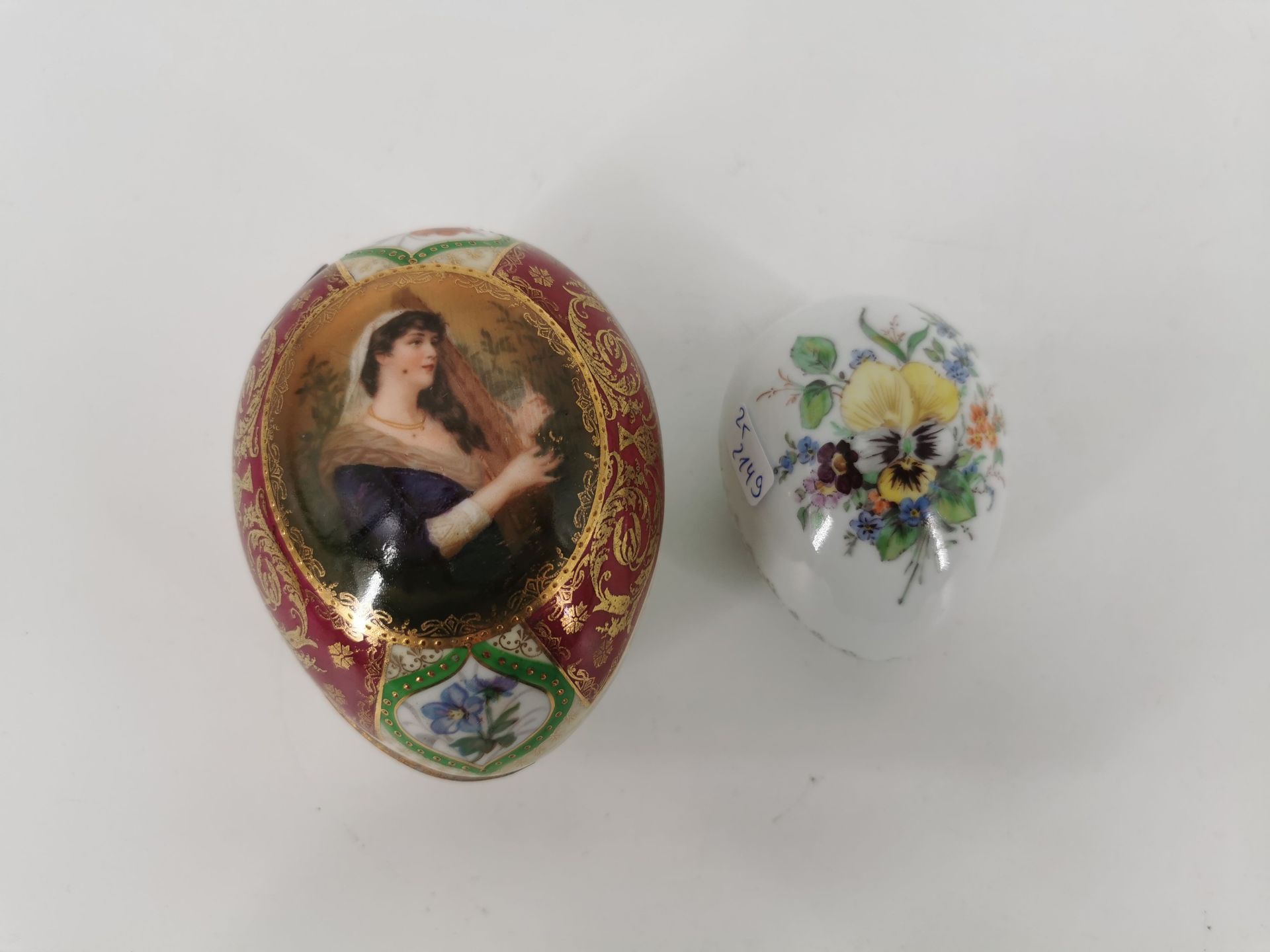 TWO OVOID LIDDED BOXES - Image 3 of 5