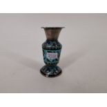 SMALL VASE WITH CLOISONNE,