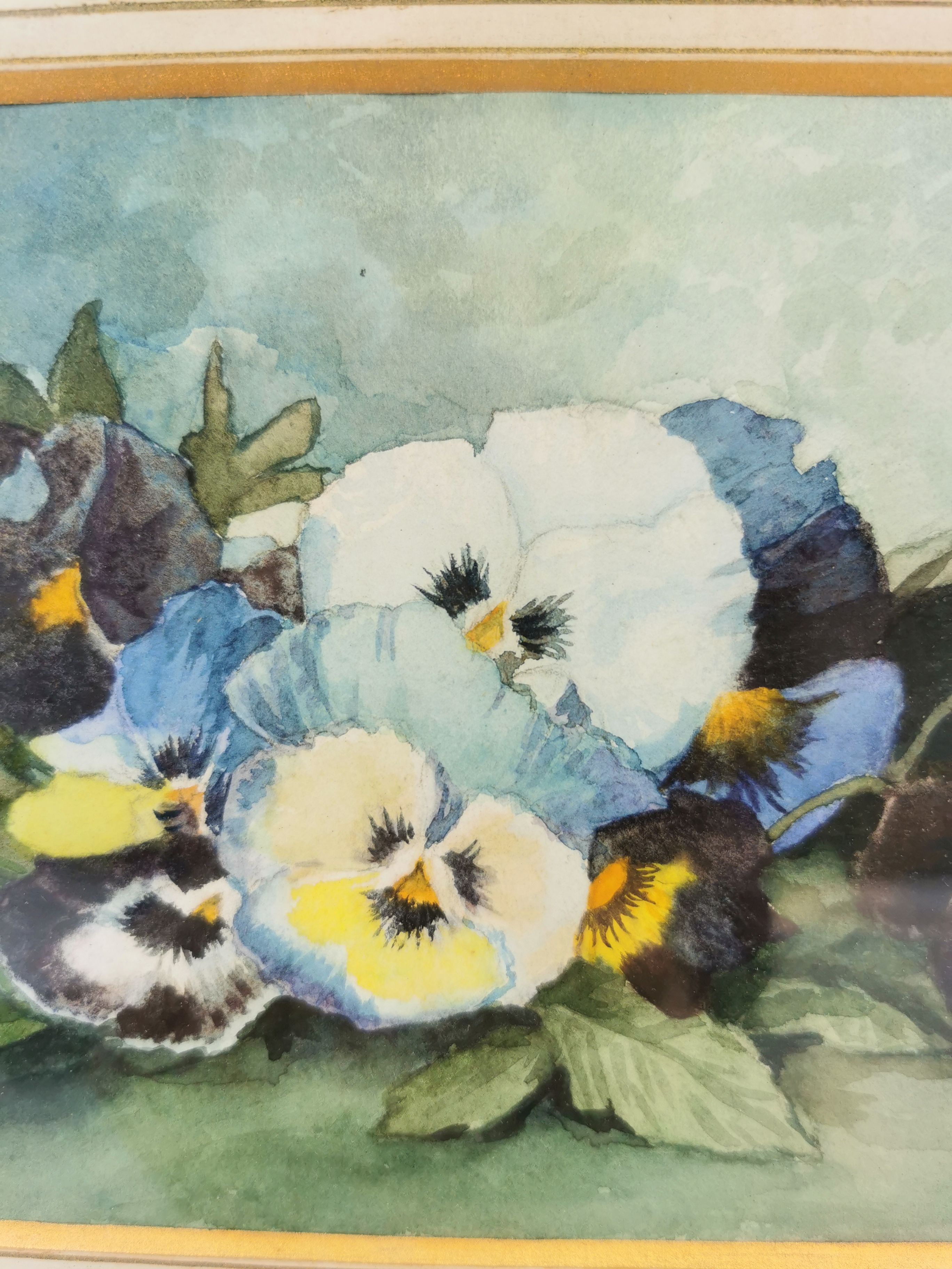 WATERCOLOR "PANSIES" - Image 3 of 4