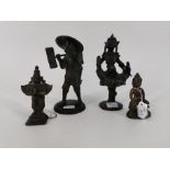 4 BRONZE SCULPTURES