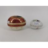 TWO OVOID LIDDED BOXES