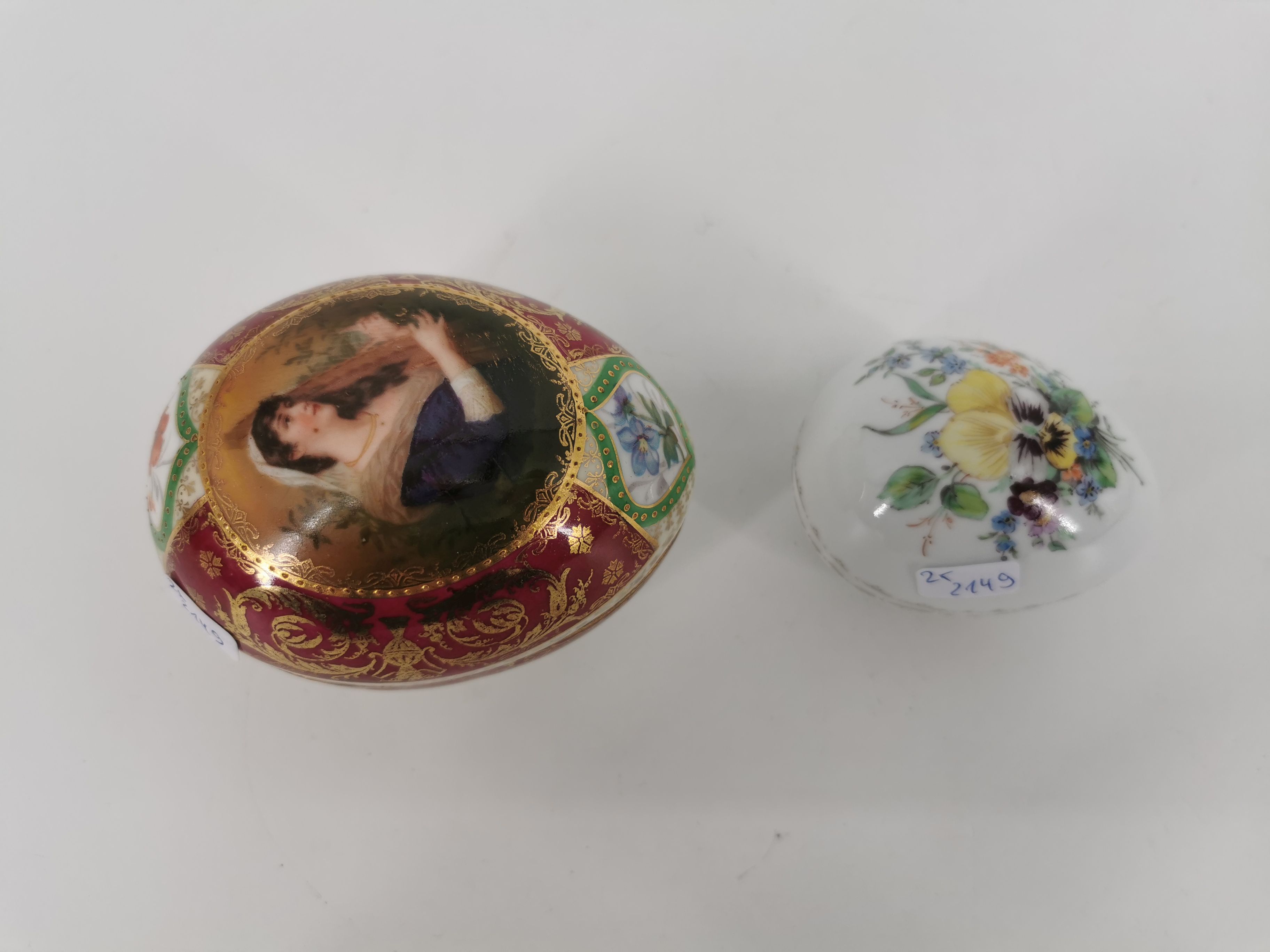 TWO OVOID LIDDED BOXES - Image 2 of 5