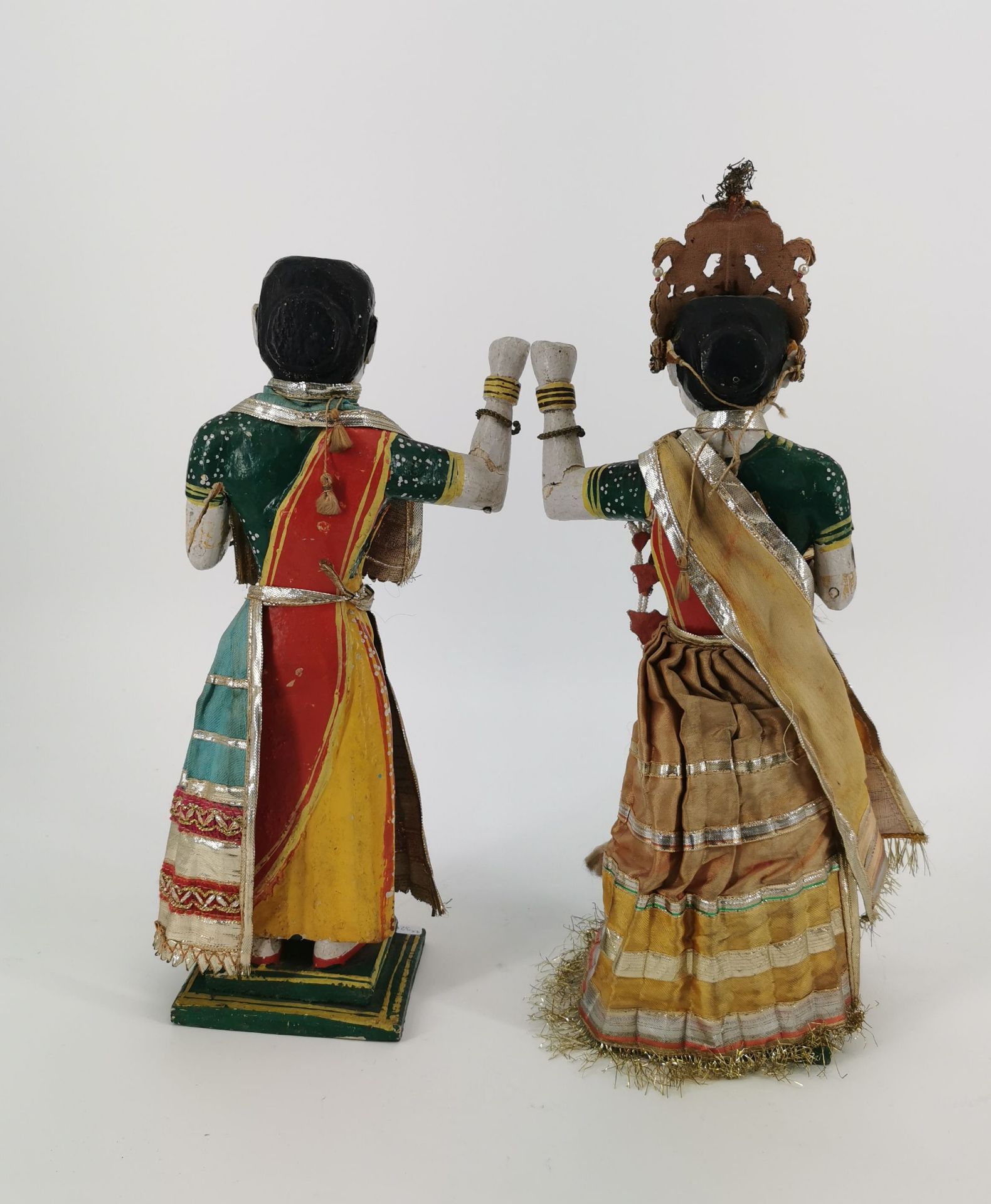2 INDIAN WOODEN FIGURES - Image 5 of 6