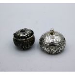 2 SMALL LIDDED TINS