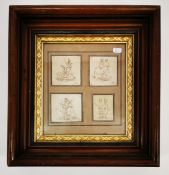 4 INK DRAWINGS OF THE 19TH C.