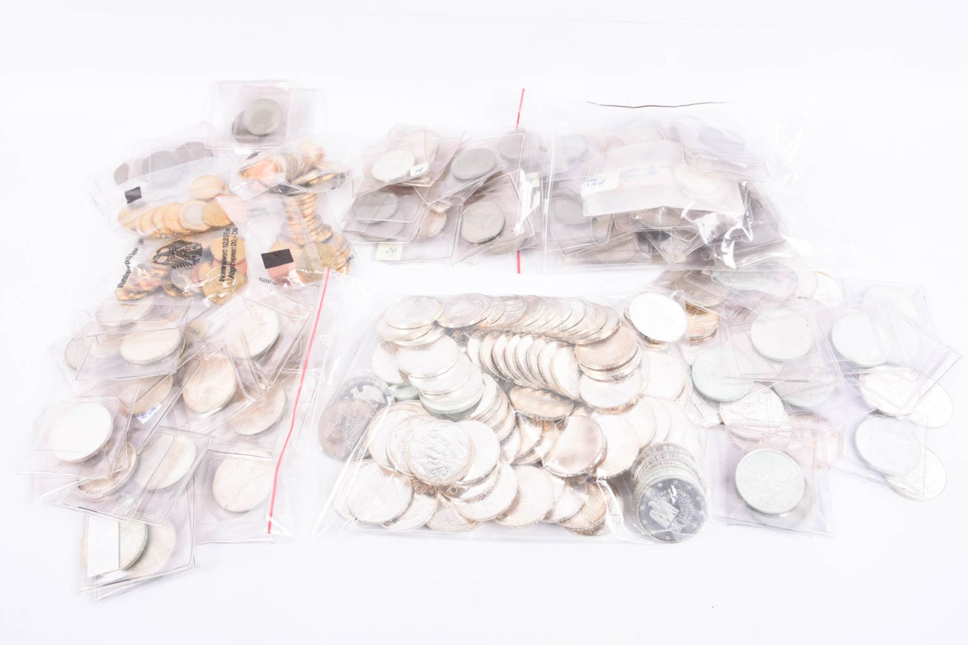 Großes Konvolut Münzen mit 5 u. 10 Mark und 10 Euro