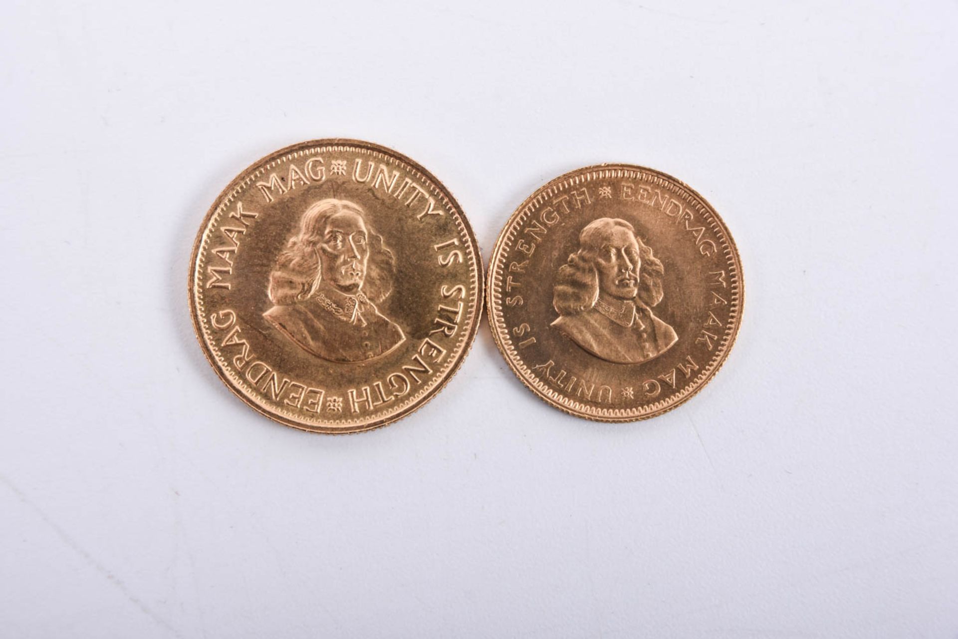 Südafrika 2 Rand 1976 Goldmünze u. Südafrika 1 Rand 1969 Goldmünze - Bild 2 aus 3