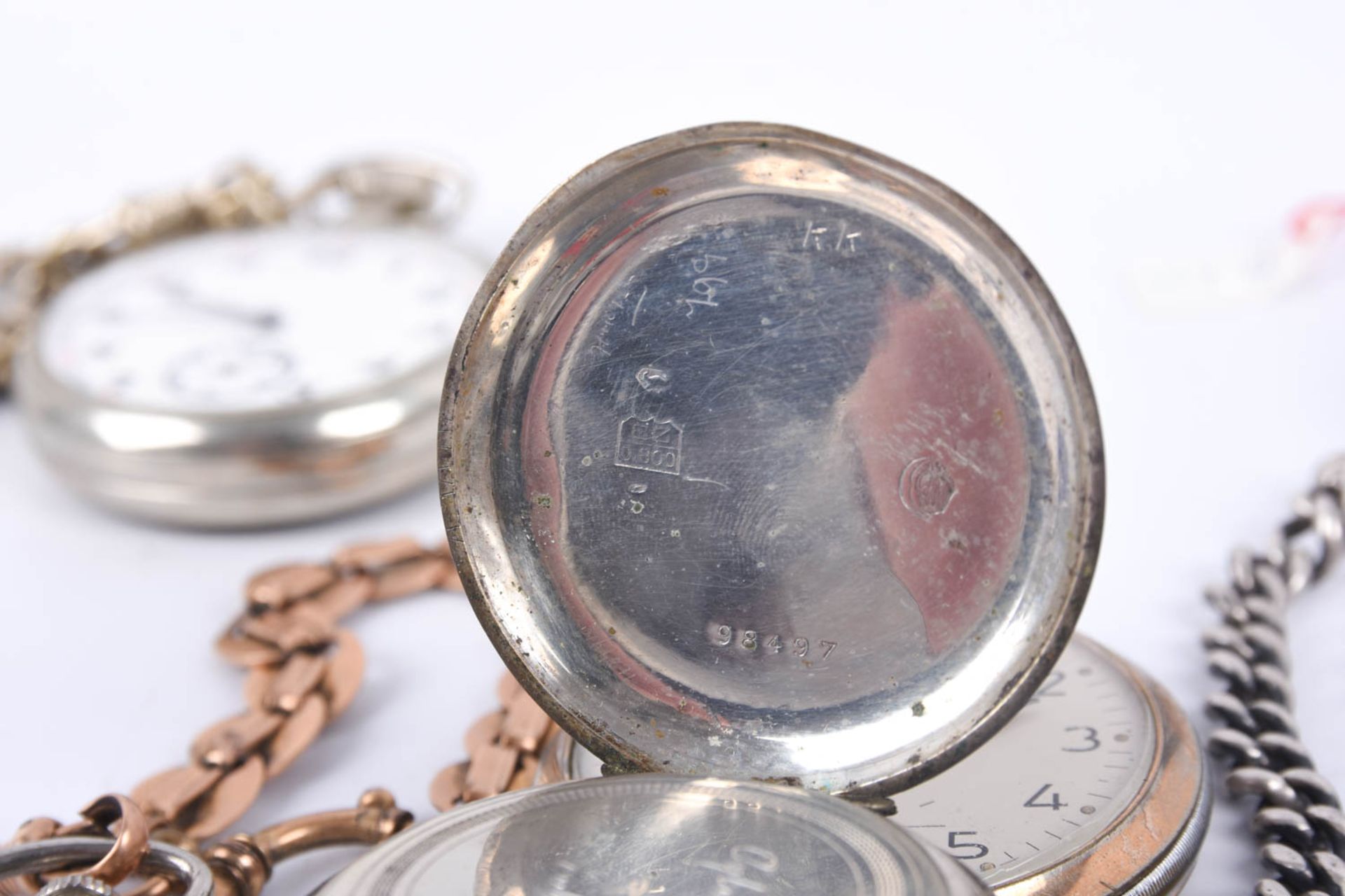 Konvolut  antike Taschenuhren, darunter 800 Silber  - Bild 13 aus 18