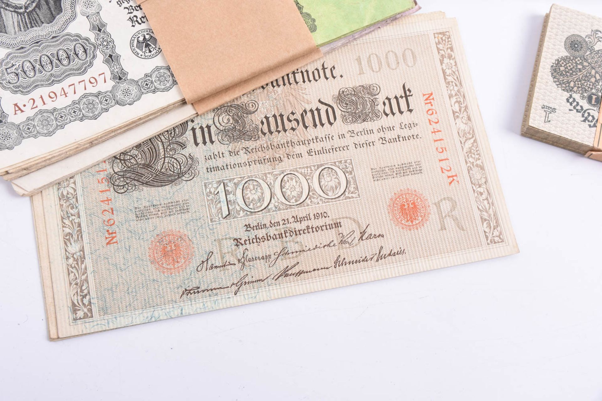 Großes Konvolut Banknoten-Geldscheinen, Inflation-Weimar Republik. u.a. - Bild 8 aus 23