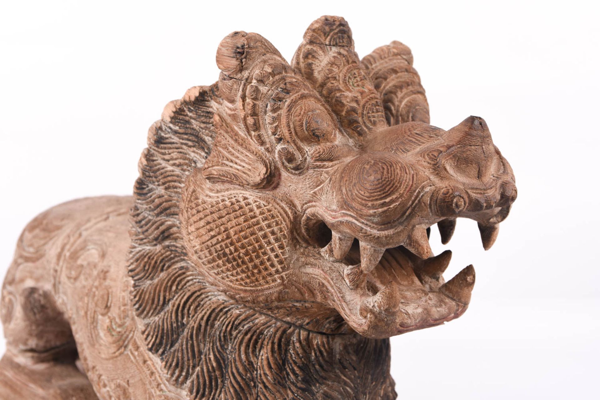 Asiatischer Tempel Löwe aus Holz - Image 7 of 11
