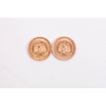 Mexiko 2x 2½ Pesos 1945 Goldmünzen