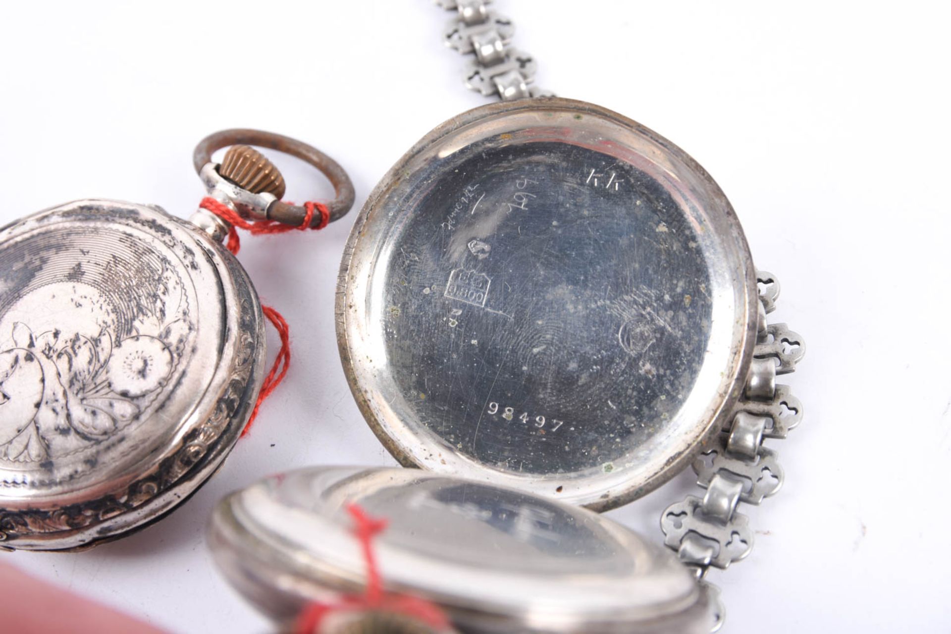 Konvolut  antike Taschenuhren, darunter 800 Silber  - Bild 12 aus 18