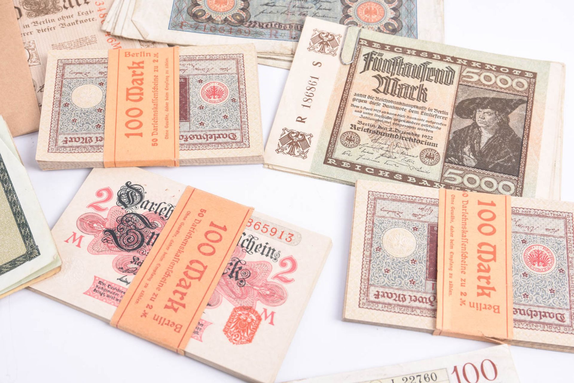 Großes Konvolut Banknoten-Geldscheinen, Inflation-Weimar Republik. u.a. - Bild 3 aus 23