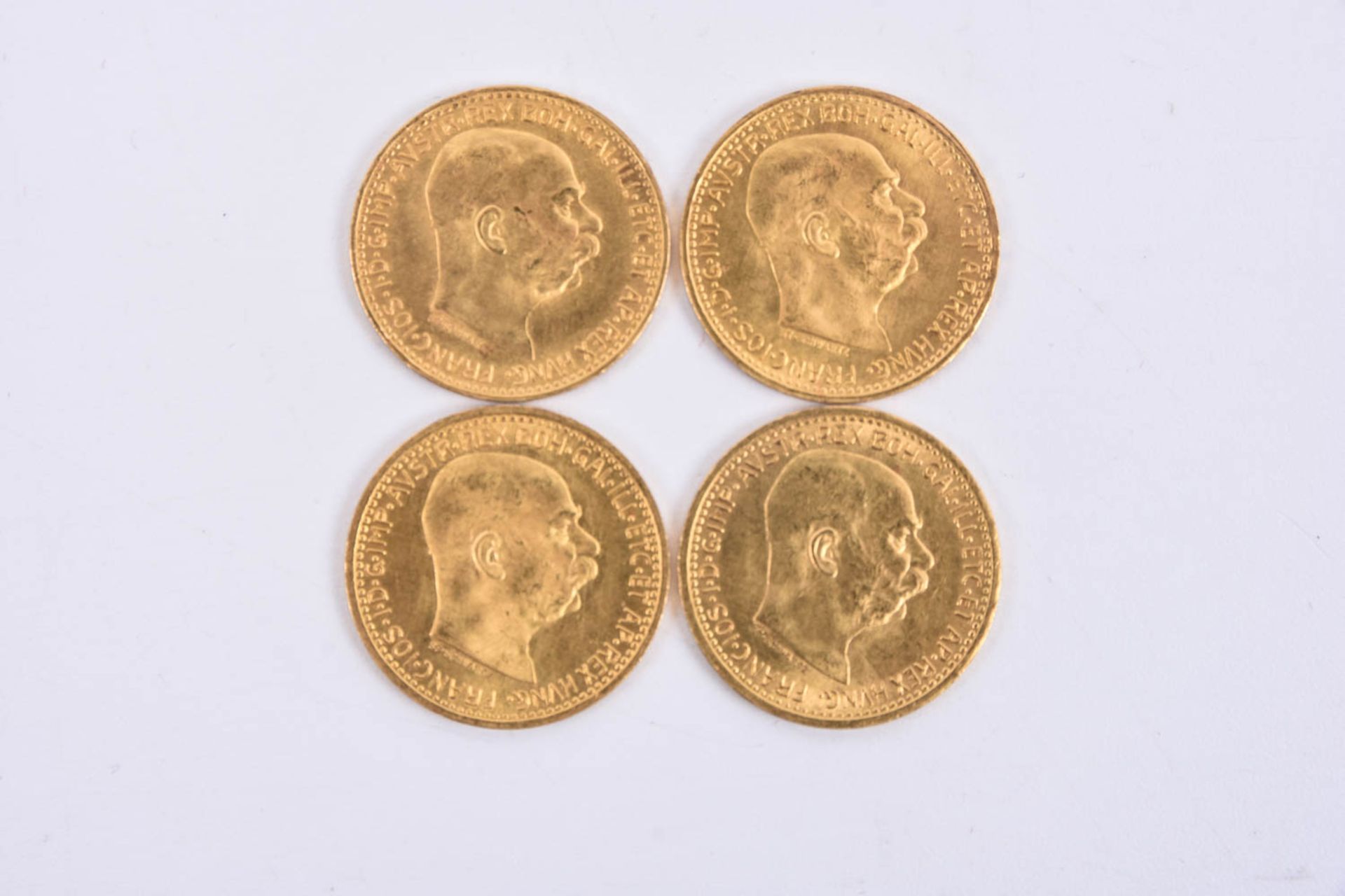 Österreich 10 Kronen, 4 Goldmünzen aus dem Jahr 1912 - Bild 2 aus 3
