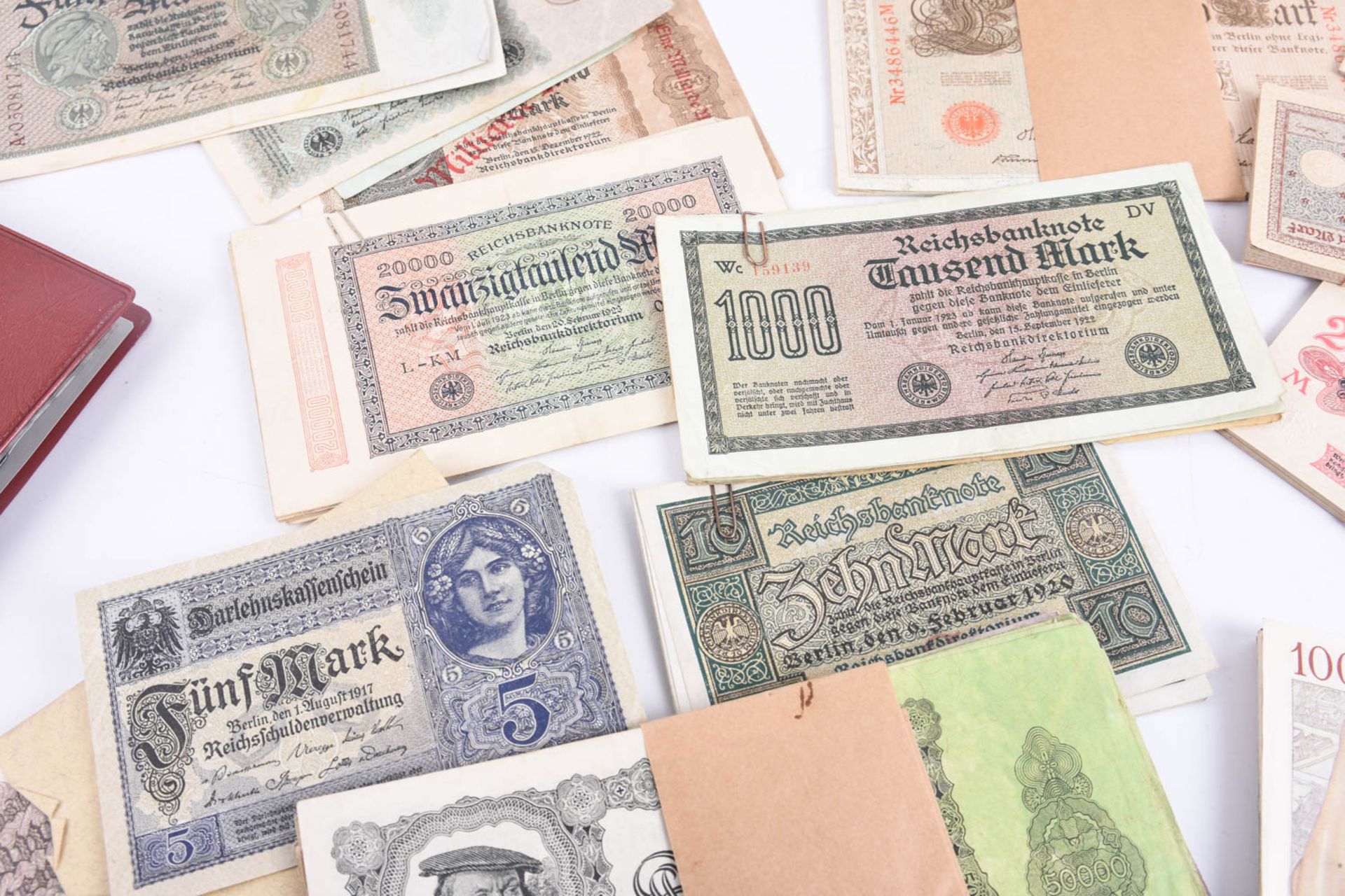 Großes Konvolut Banknoten-Geldscheinen, Inflation-Weimar Republik. u.a. - Bild 5 aus 23
