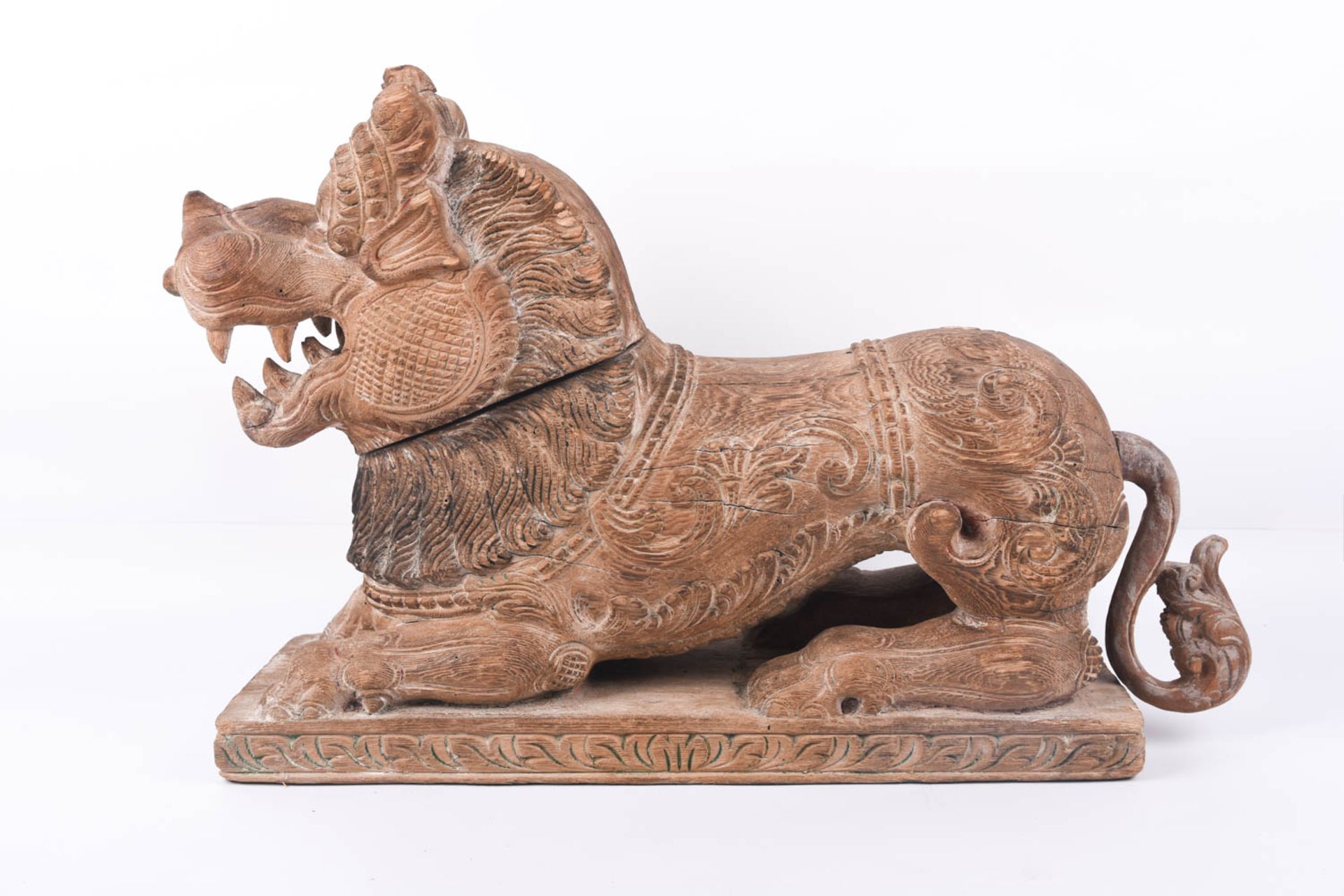 Asiatischer Tempel Löwe aus Holz - Image 5 of 11