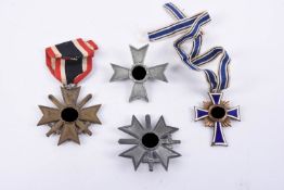 2.WK Kriegsverdienstkreuz 1 u. 2 Klasse, mit und ohne Schwerter