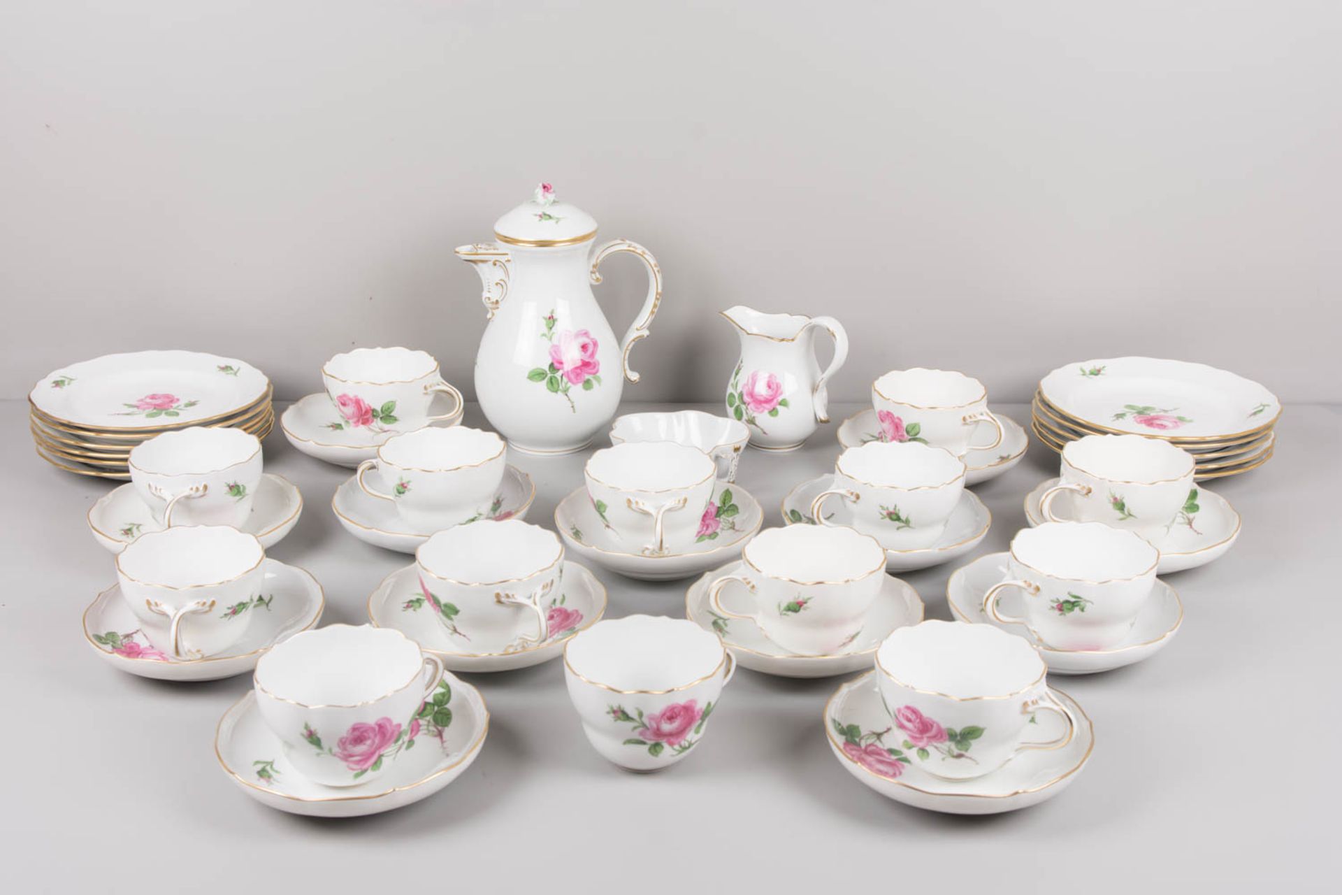 Meissen Rote Rose Kaffeegedeck