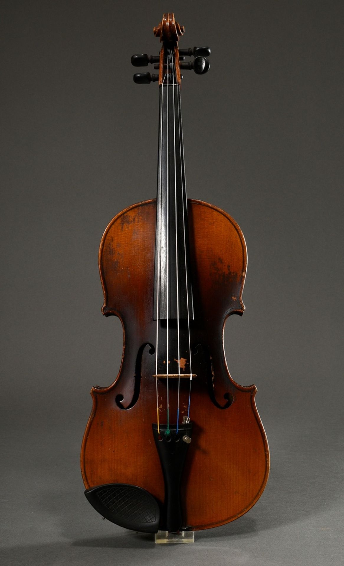 Deutsche Geige / Violine, 1. Hälfte 20.Jh., geteilter Rücken, ohne Faksimile-Zettel, Stimme steht,  - Bild 2 aus 17