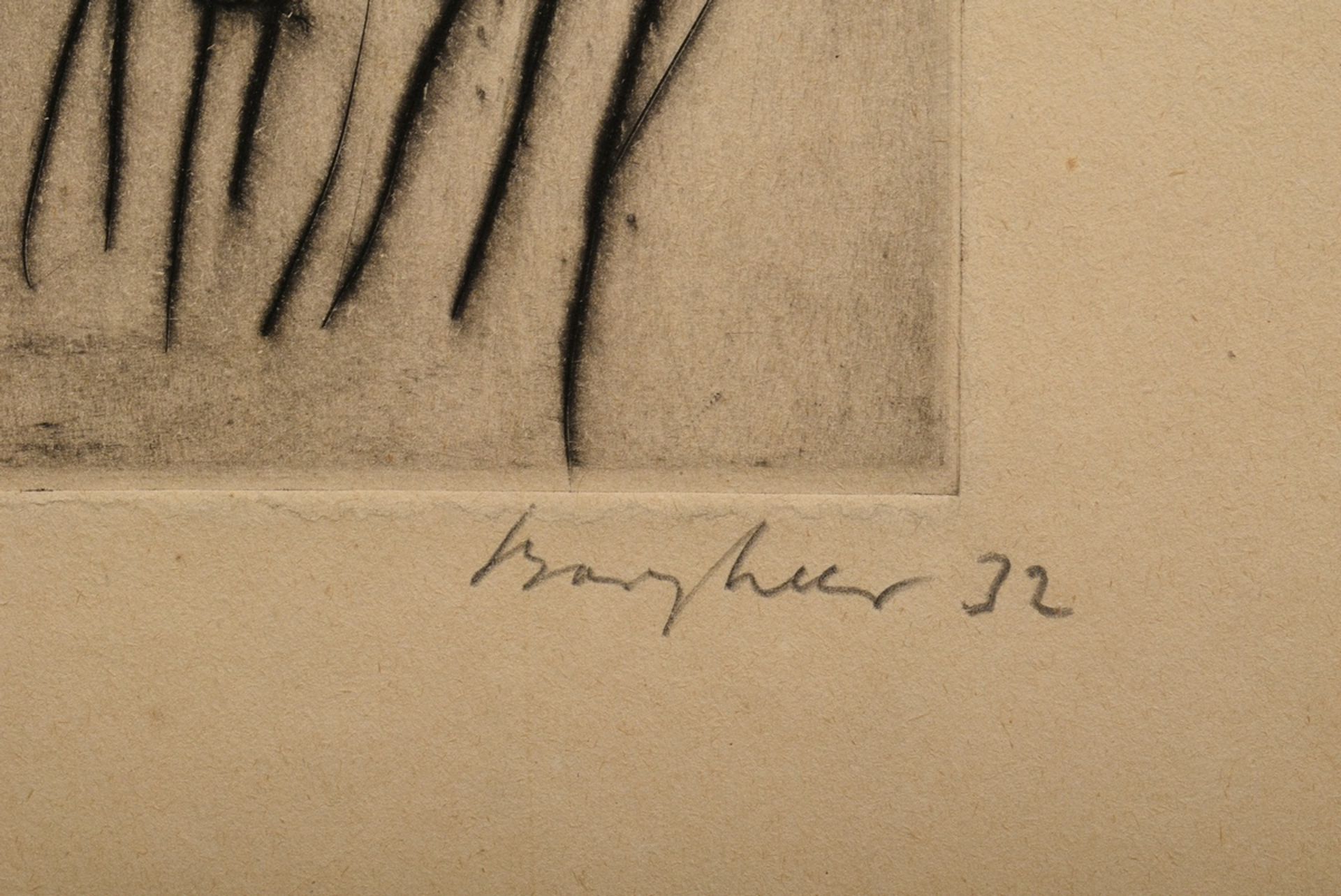 3 Bargheer, Eduard (1901-1979) "Herren-Portraits" (1x Selbst?) 1932/1934, etchings, 8/20, b.r. each - Image 7 of 9