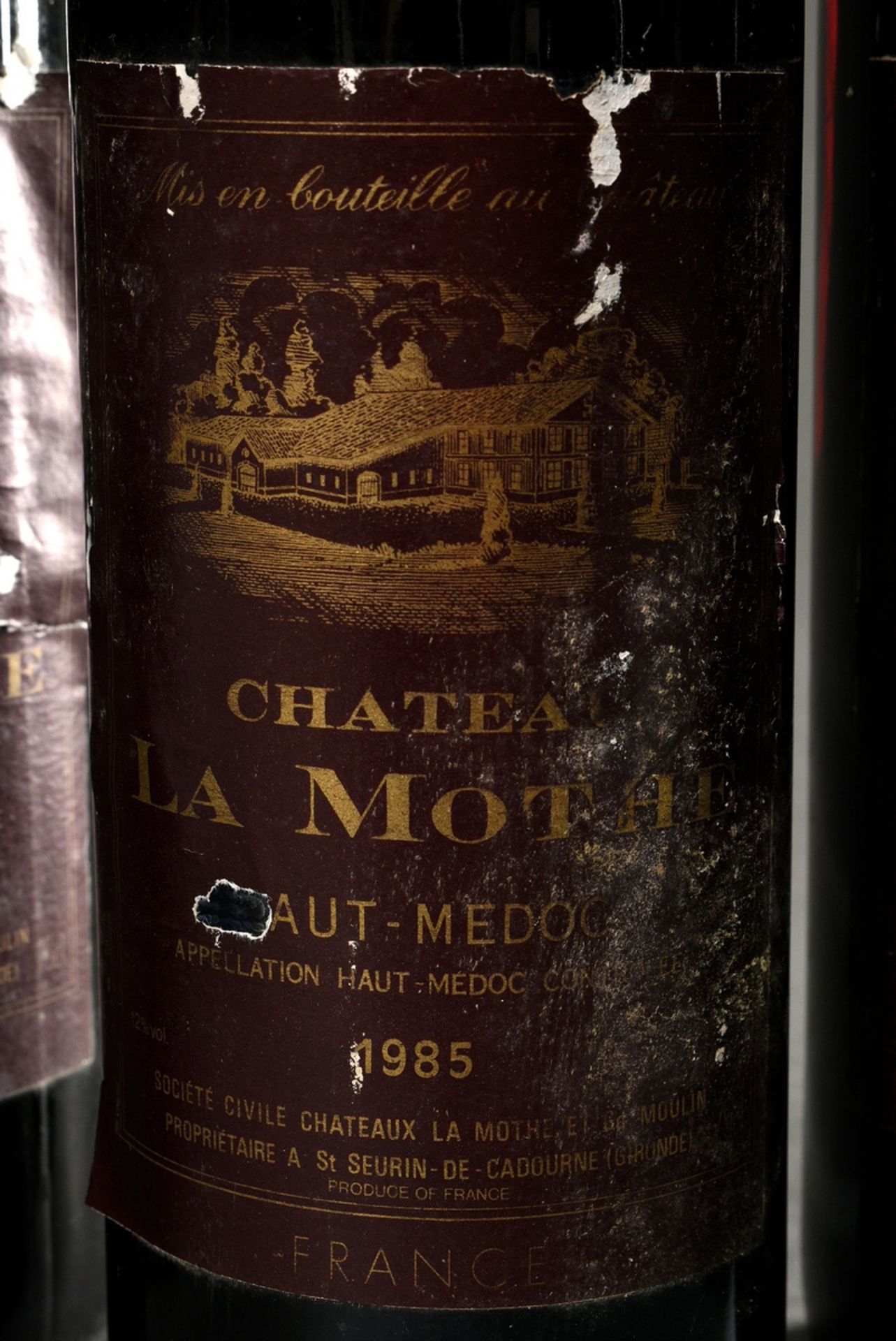 6 Bottles 1985 Chateau La Mothe, mebac, Haut Medoc, France, red wine, 0,75l, good cellar storage th - Image 2 of 5