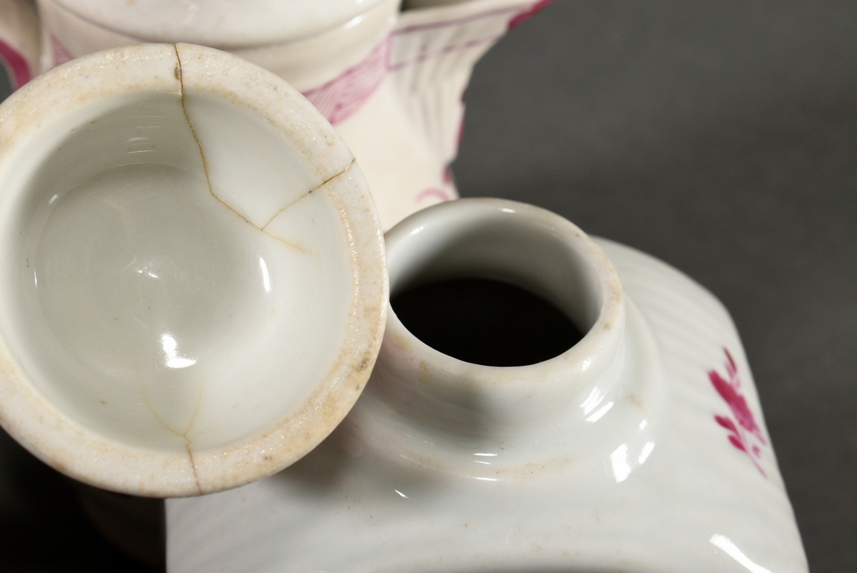 2 Various pieces of porcelain: Rauenstein jug (h. 15cm) and Wallendorf tea caddy with (h. 13cm) - Image 4 of 8