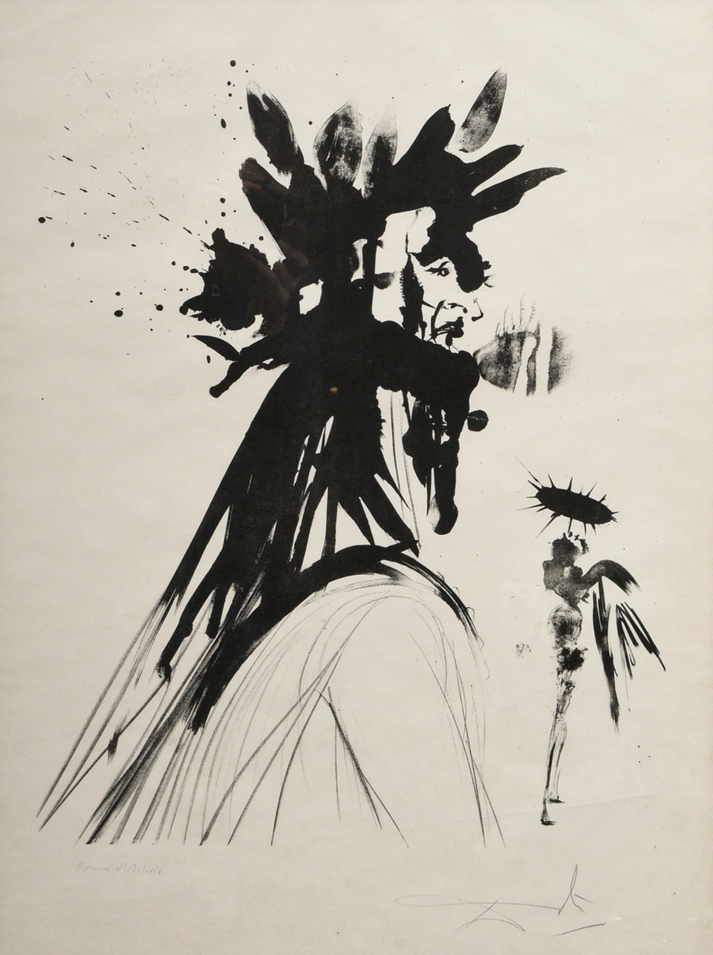 Dali, Salvador (1904-1989) "Dante" 1964, Lithographie, e.a., u. sign./bez., 71,5x53,5cm (m.R. 93,5x