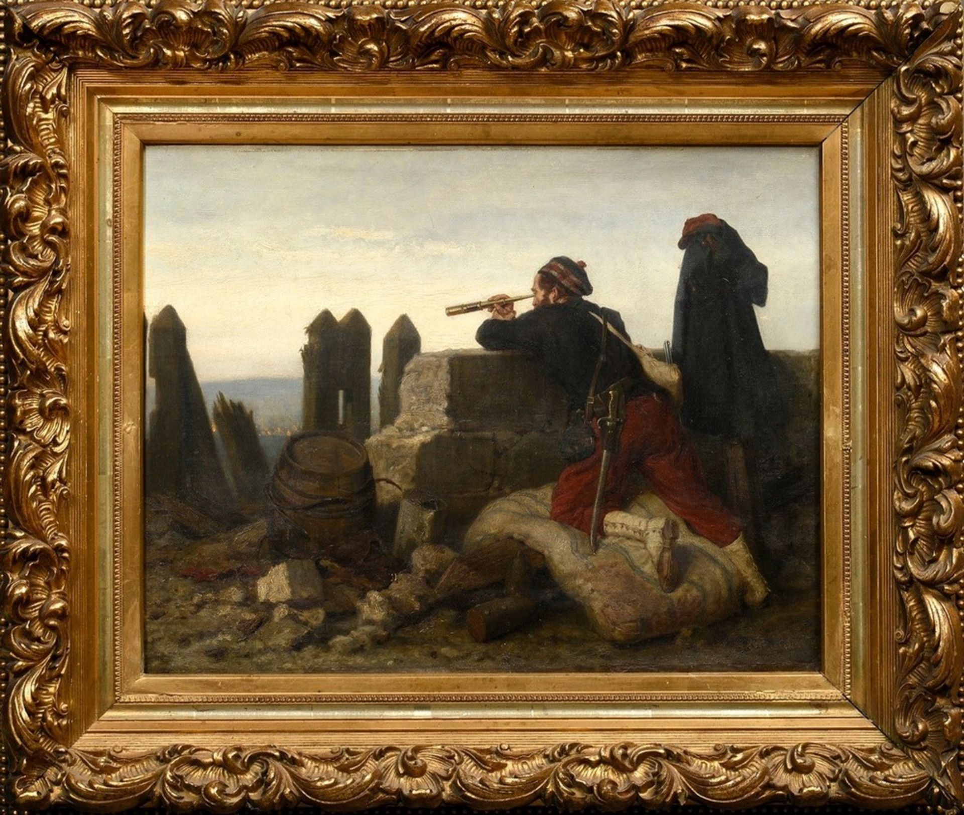 Gillissen, Karl (1842-1885) "Scene from the Franco-Prussian War 1870/71", oil/canvas, sign. b.r., m - Image 2 of 7