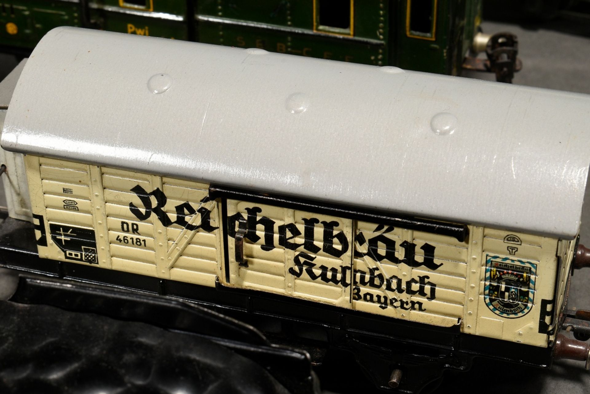 39 Teile Modelleisenbahn Märklin, Bavaria und Fleischmann mit Zubehör, Spur 0, Mitte 20. Jh., beste - Bild 22 aus 26