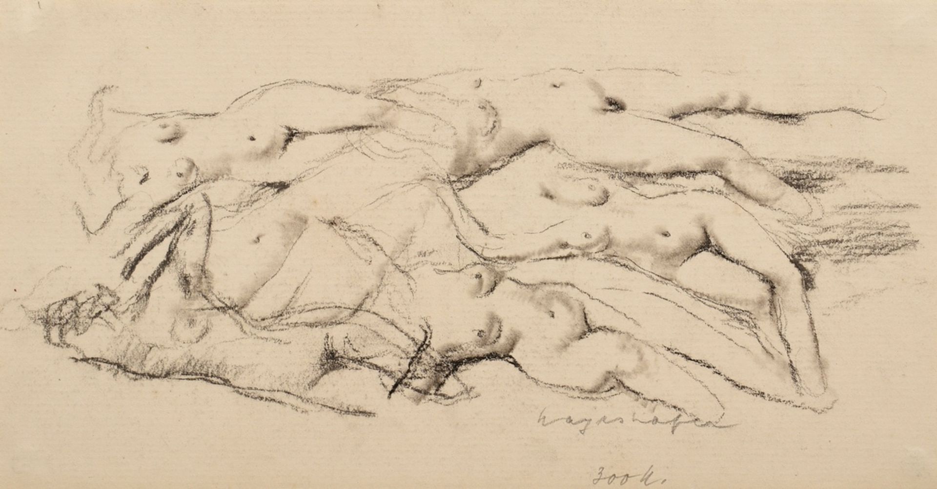17 Mayershofer, Max (1875-1950) "Female nude drawings", charcoal, each sign., each mounted in passe - Image 2 of 19