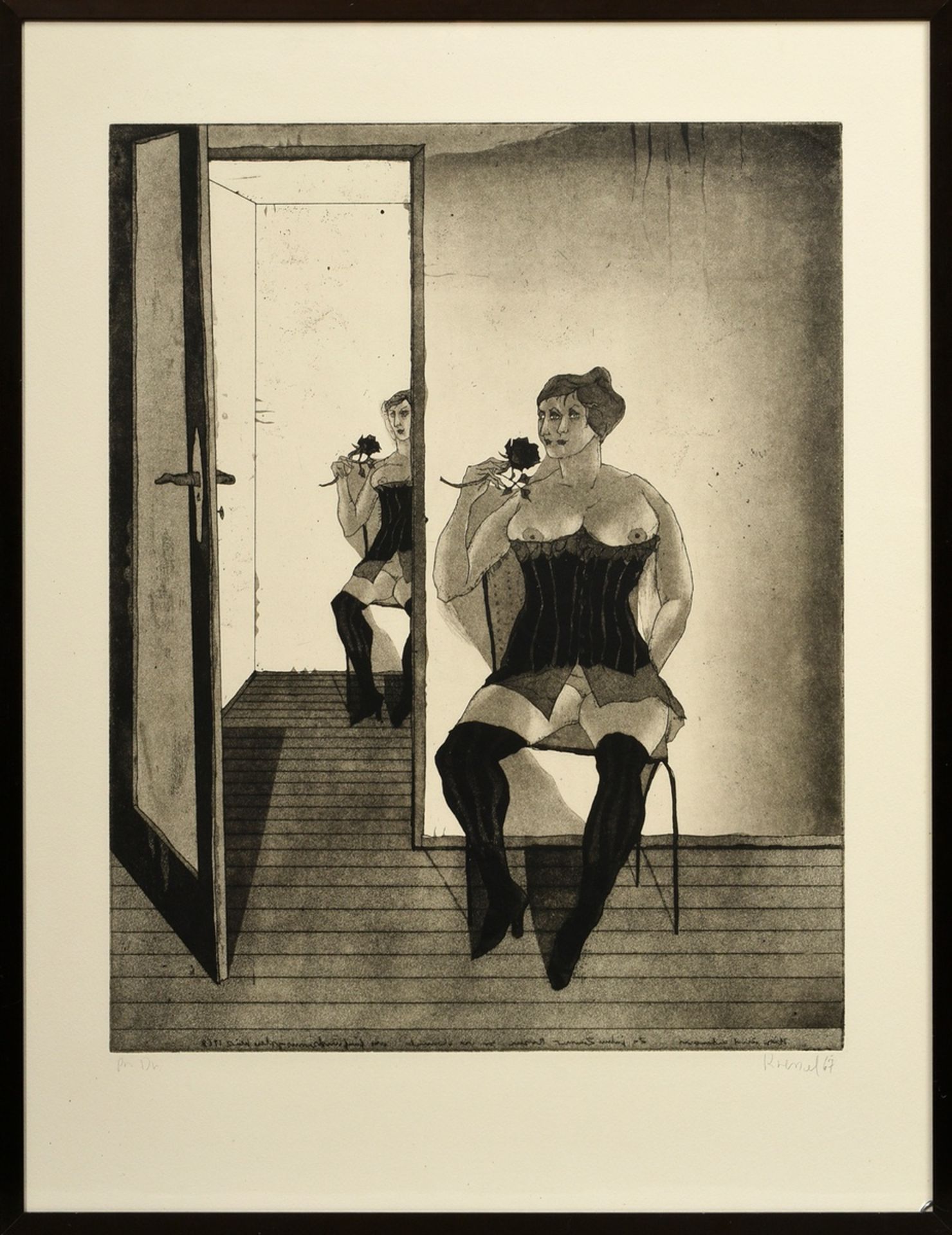 Kressel, Dieter (1925-2015) "Here and Next Door" 1967, etching, proof (of three unnum. copies, own  - Image 2 of 3