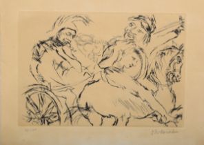 Kokoschka, Oskar (1886-1980) "Achilles auf dem Schlachtfeld" (aus: Penthiselea) 1969/70, Radierung,