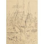 Dufy, Raoul (1877-1953) "Harbour view" c. 1930, etching, from: "Eugène Montfort. La belle enfant ou