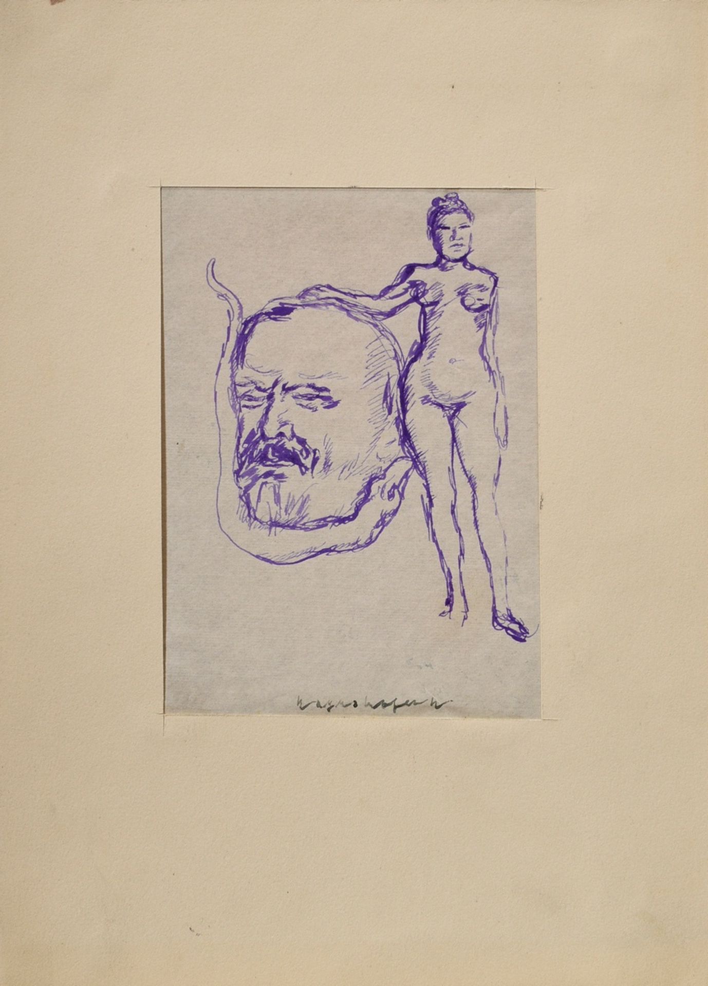 Mayershofer, Max (1875-1950) "Skizzenbuch Groteskes, Portraits und Landschaften", Tinte/Kohle, je s - Bild 15 aus 27
