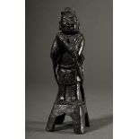 Chinesischer "Adorant in Gebetshaltung", Bronze, Ming, H. 20cm, Sockelfuß rep., Provenienz: ehem. S